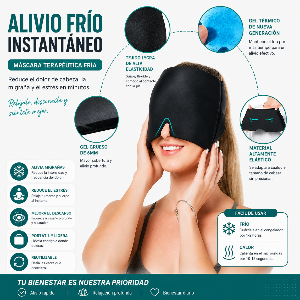 Máscara y Compresa Cervical Frío/Caliente