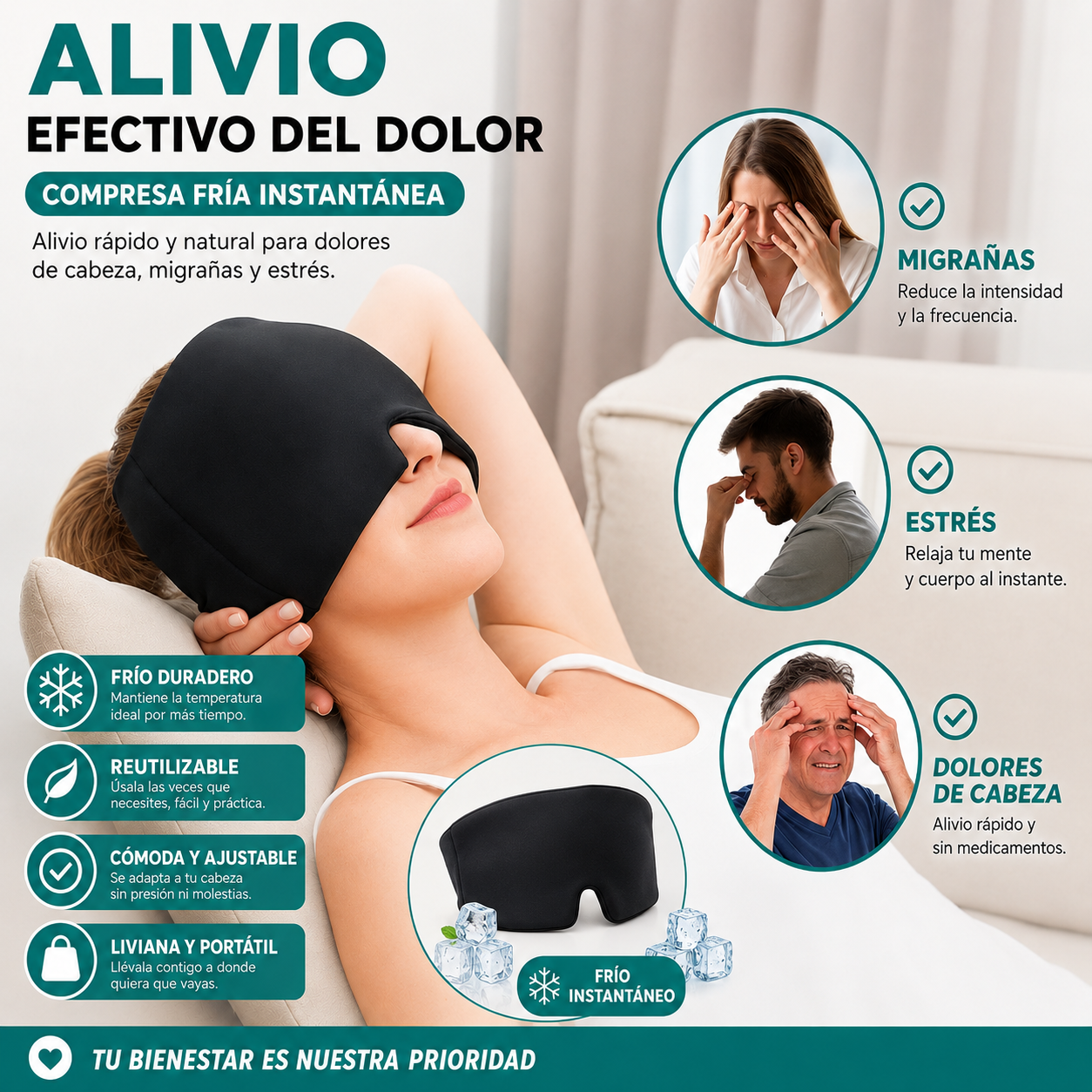 Máscara y Compresa Cervical Frío/Caliente